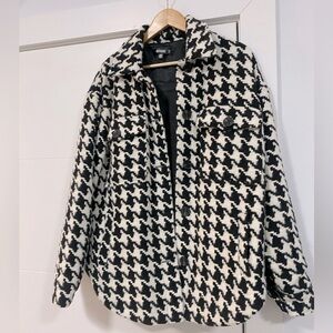 Missguided Houndstooth Over Shirt Jacket